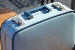 blue vintage suitcase
